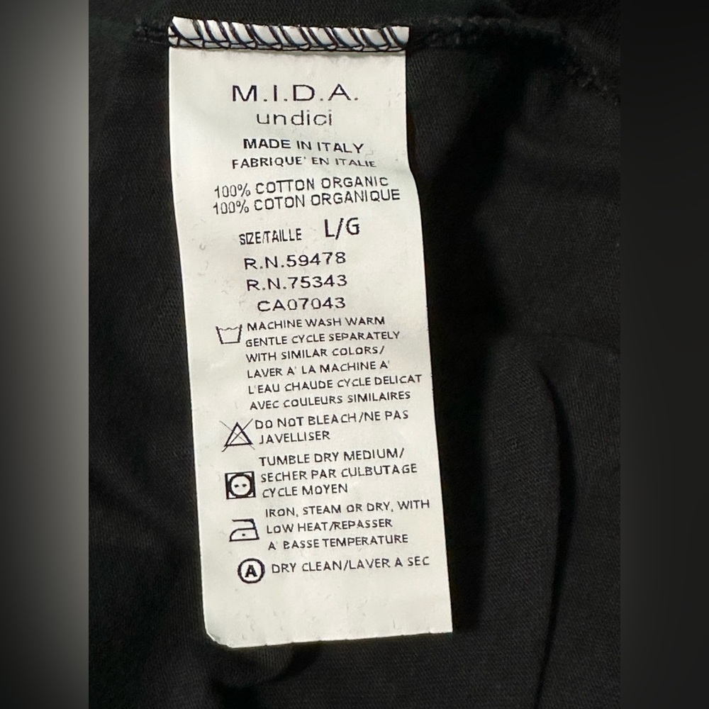 New M.I.D.A man, organic cotton T-shirts, size, large, made in Italy - Picture 4 of 4
